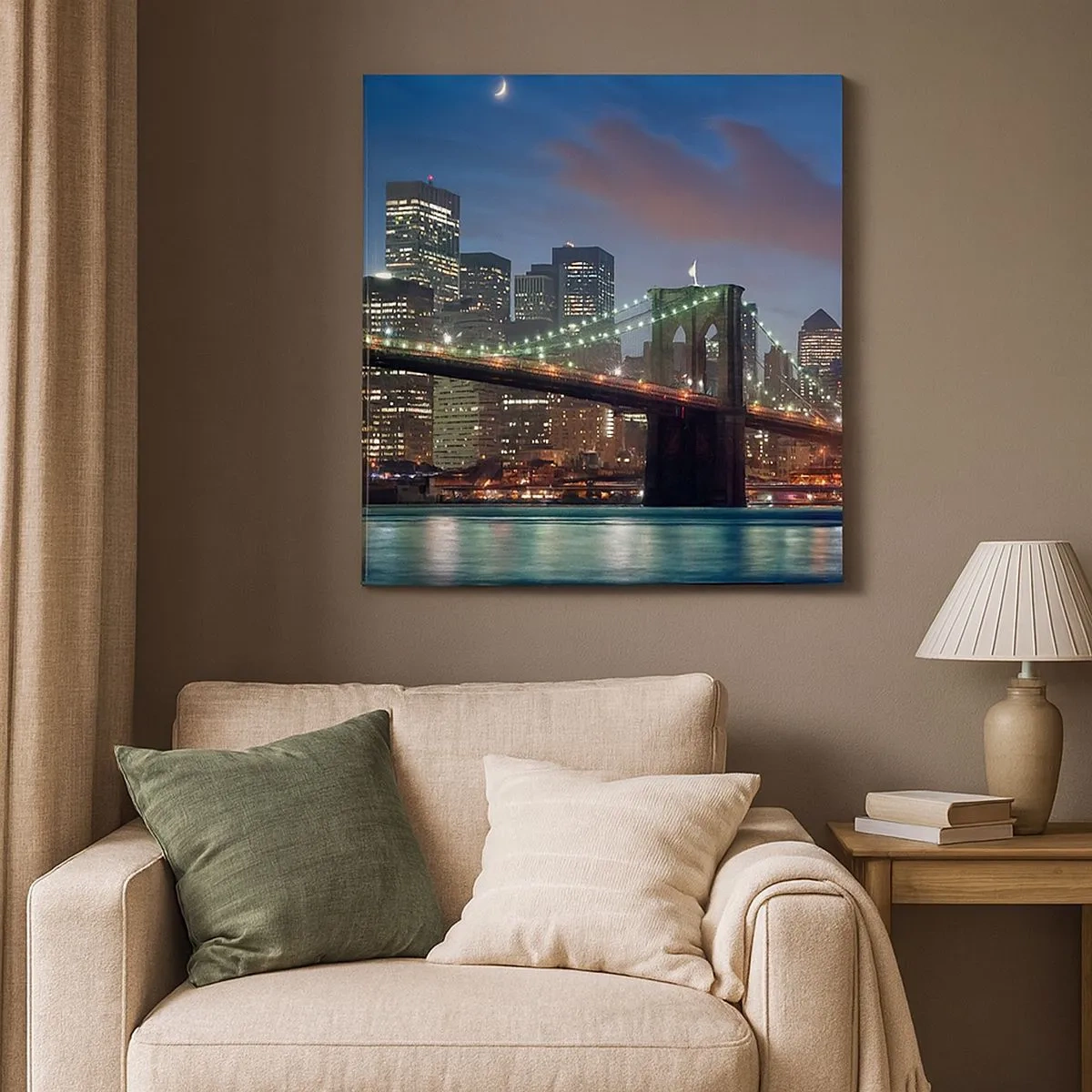 Impression sur toile - Image sur toile - Nuit rougeoyante - 30x30 cm