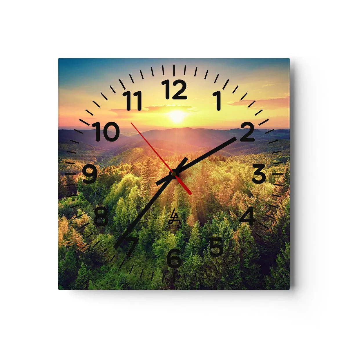 Horloge murale - Pendule murale - Monts et sommets - 40x40 cm