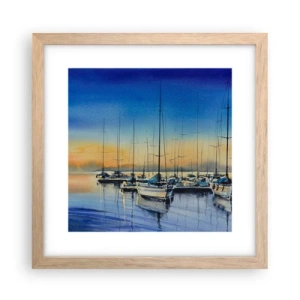 Affiche dans un chêne clair - Poster - Fin d'une belle journée - 30x30 cm