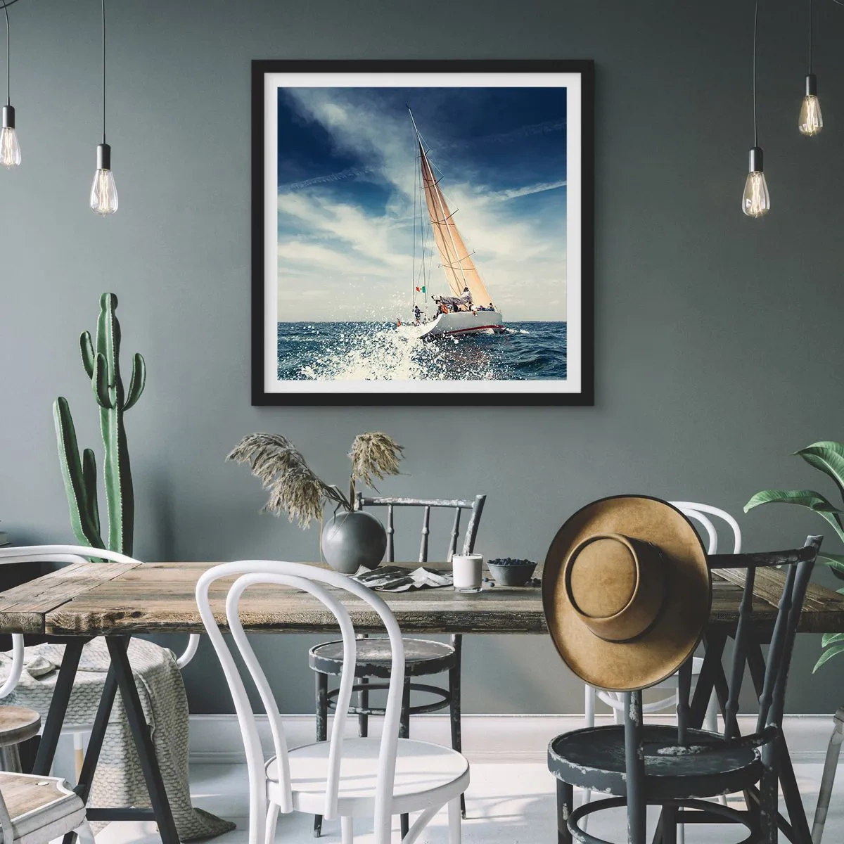 Affiche dans un cadre noir - Poster - Ils ne nous rattraperont pas ! - 50x50 cm