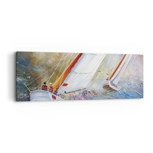 Impression sur toile - Image sur toile - Concourir sur les vagues - 90x30 cm