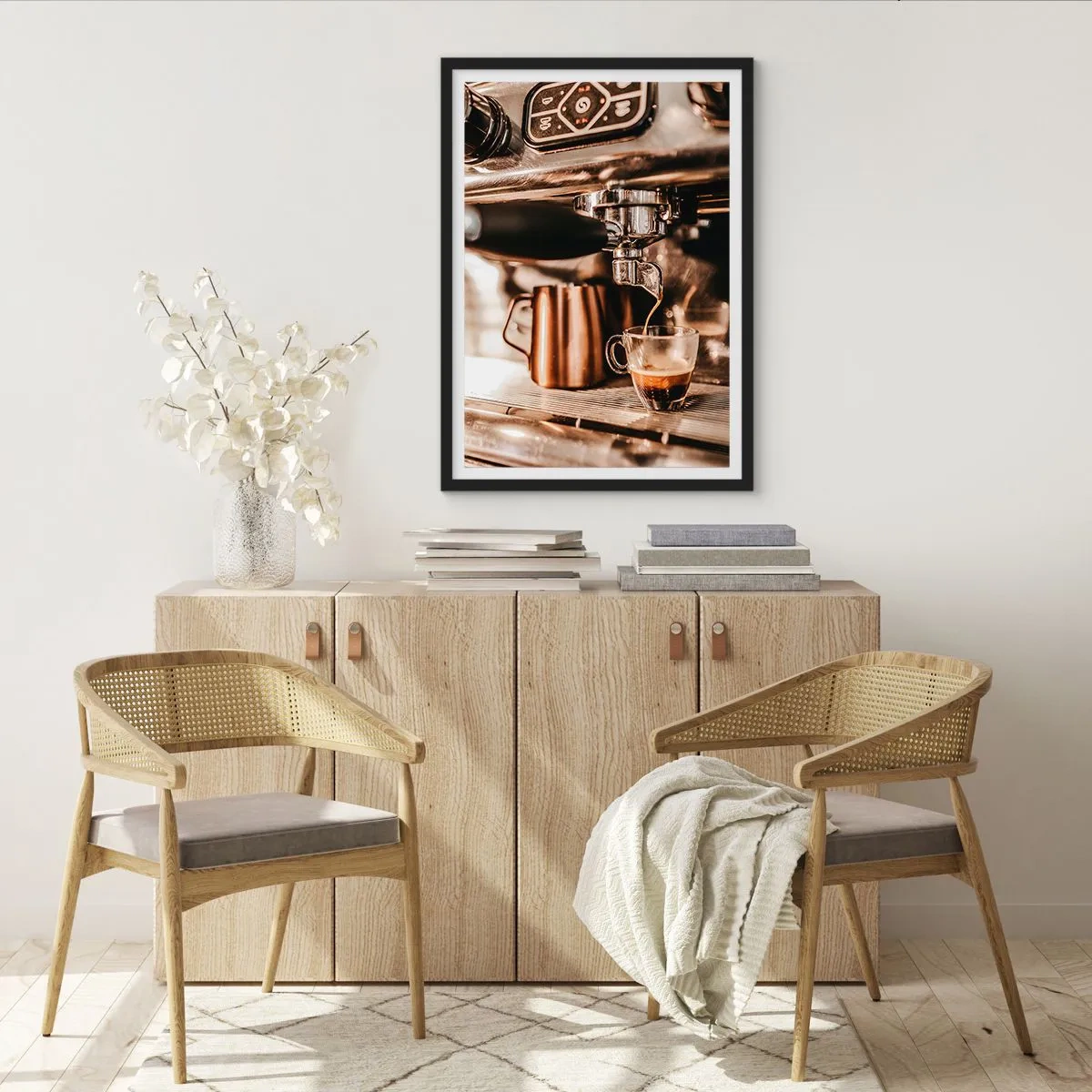 Affiche dans un cadre noir - Poster - Lueur de café - 70x100 cm