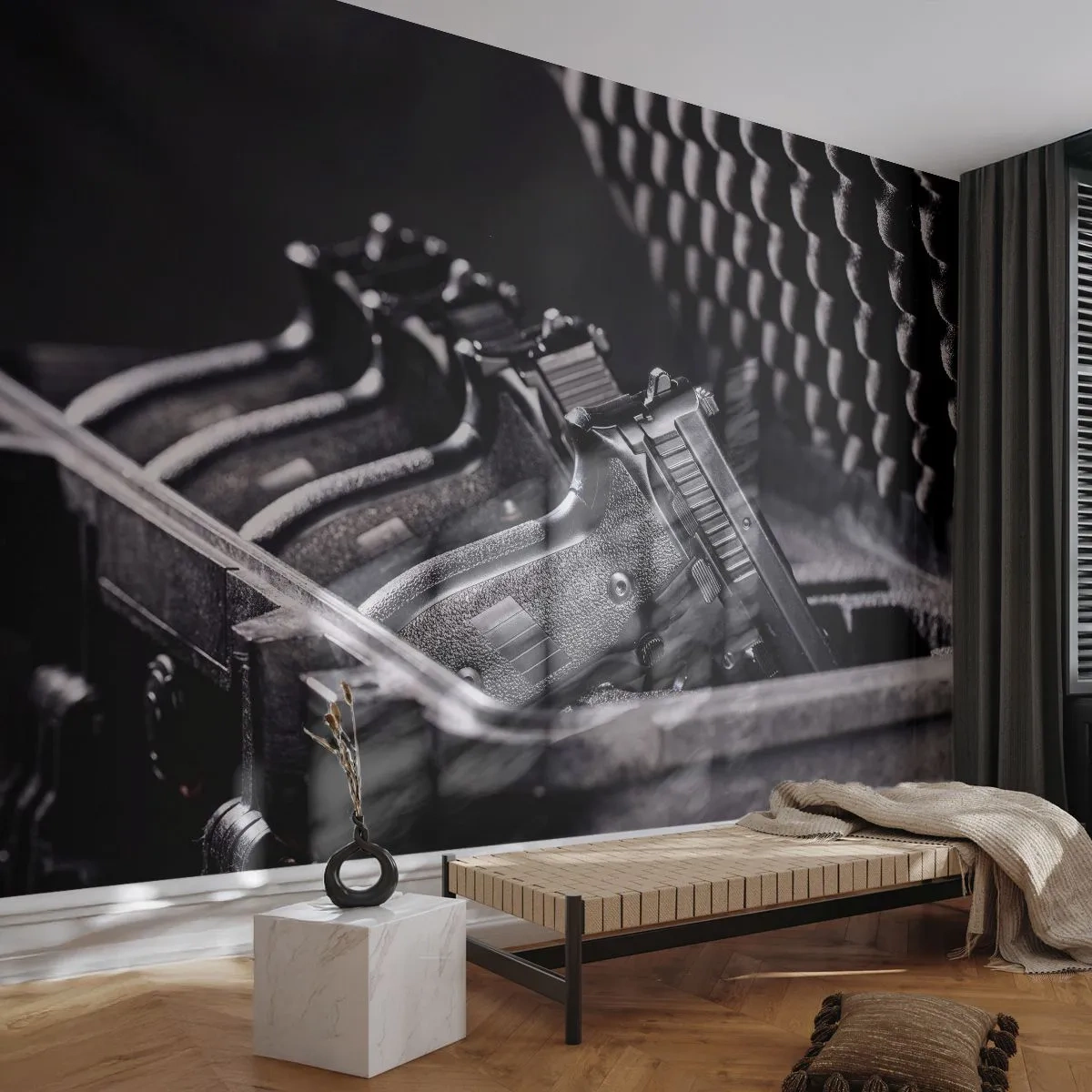 Papier Peint Photo Standard Eco - Sport masculin - Militaire, Arme, Pistolet - 400x280 cm