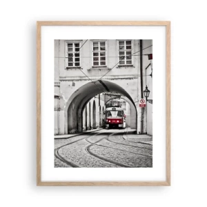 Affiche dans un chêne clair - Poster - Dans le labyrinthe de la ville - 40x50 cm