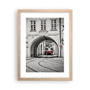 Affiche dans un chêne clair - Poster - Dans le labyrinthe de la ville - 30x40 cm