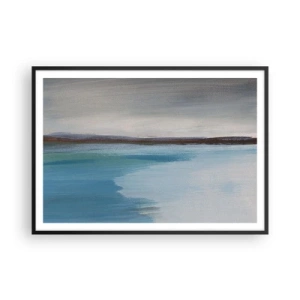 Affiche dans un cadre noir - Poster - Un paysage minimaliste avec une ligne de flottaison et un horizon - 100x70cm - Paysage horizontal - Décoration murale moderne pour le salon et la chambre ARTTOR