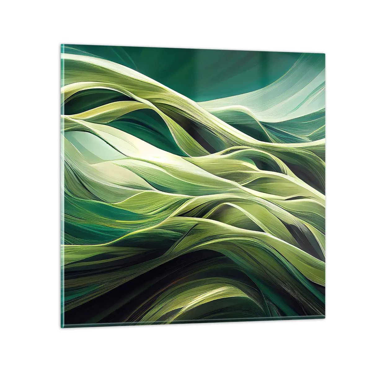 Impression sur verre - Image sur verre - Jeu de vert abstrait - 30x30 cm