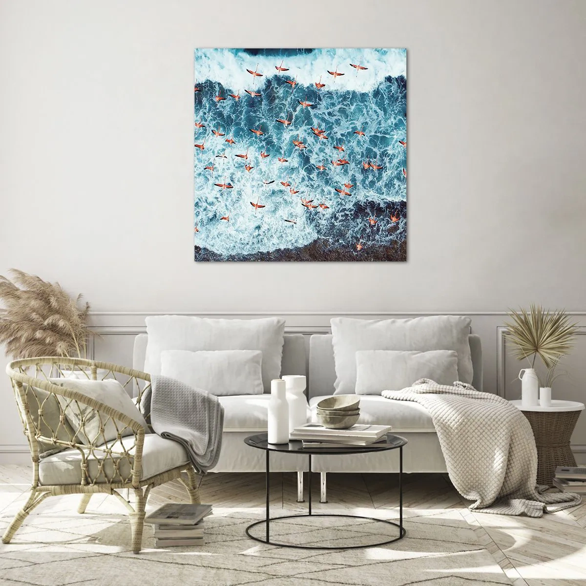 Impression sur verre - Image sur verre - Défilé du bord de mer - 60x60 cm