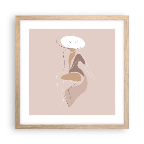 Affiche dans un chêne clair - Poster - Être une dame - 40x40 cm