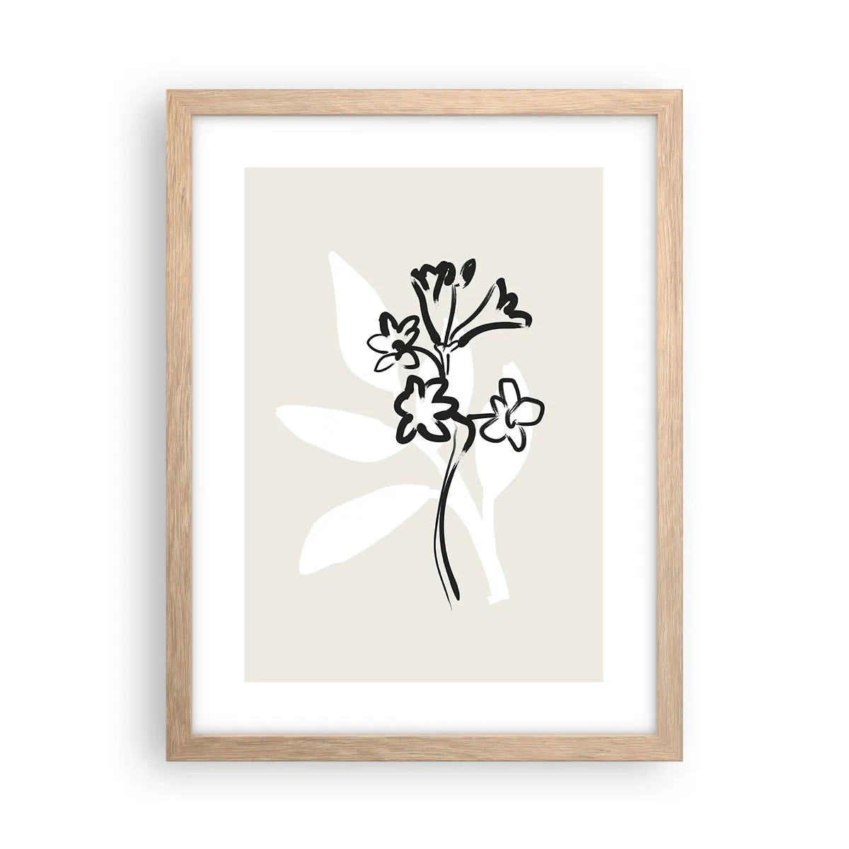 Affiche dans un chêne clair - Poster - Esquisse pour l'herbier - 30x40 cm