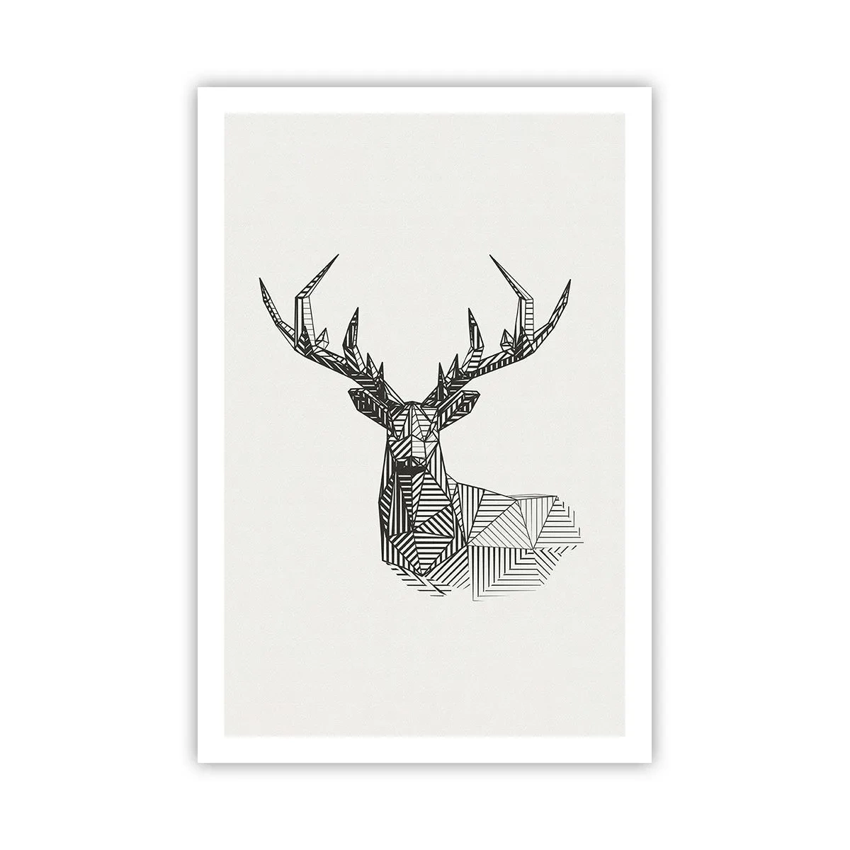 Affiche - Poster - Cerf dans un style cubique - 61x91 cm