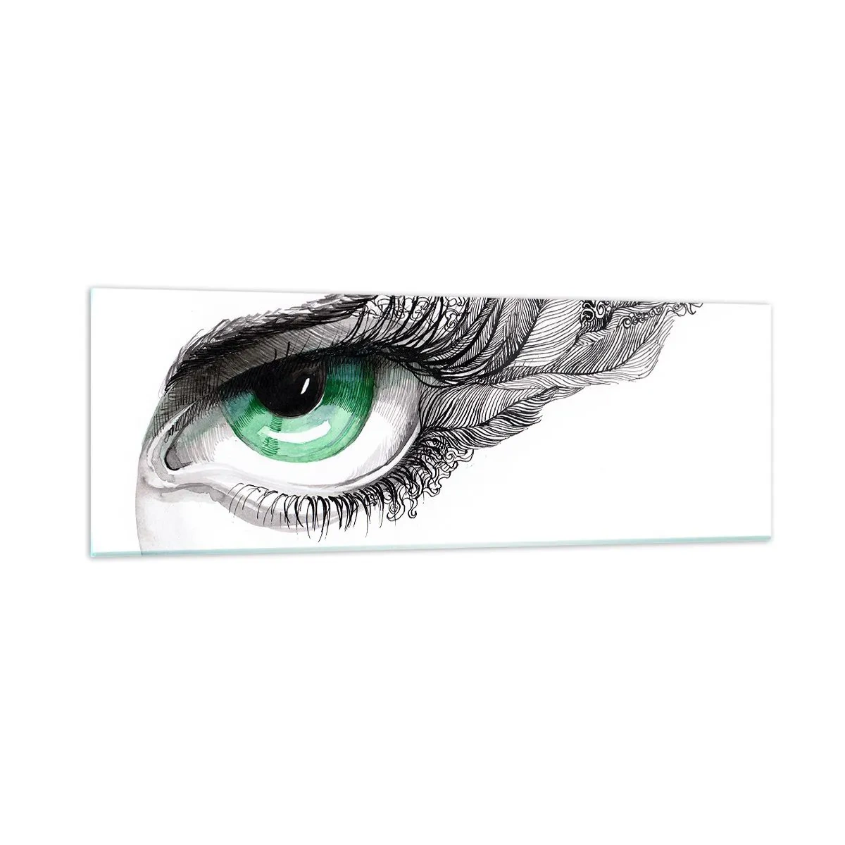 Impression sur verre - Image sur verre - Belle et prête à l'attaque - 90x30 cm