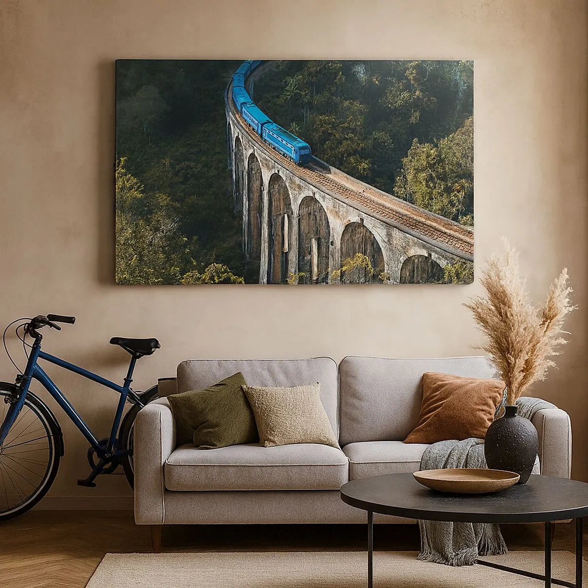 Impression sur toile - Image sur toile - Train nature - 100x40 cm