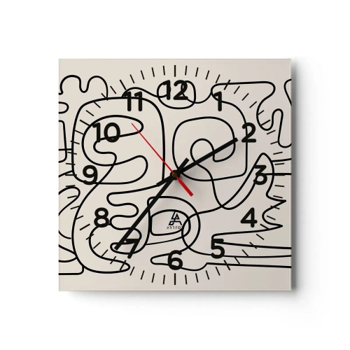 Horloge murale - Pendule murale - Suivez les indices - 30x30 cm