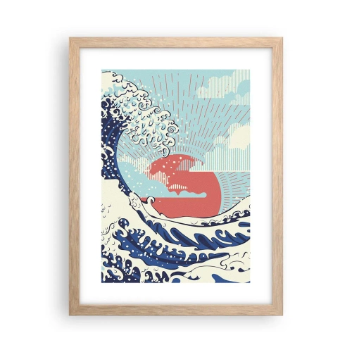 Affiche dans un chêne clair - Poster - D'une inspiration japonnaise - 30x40 cm
