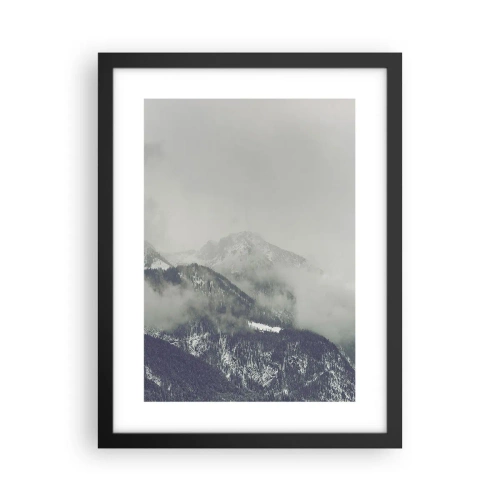 Affiche dans un cadre noir - Poster - Vallée brumeuse - 30x40 cm
