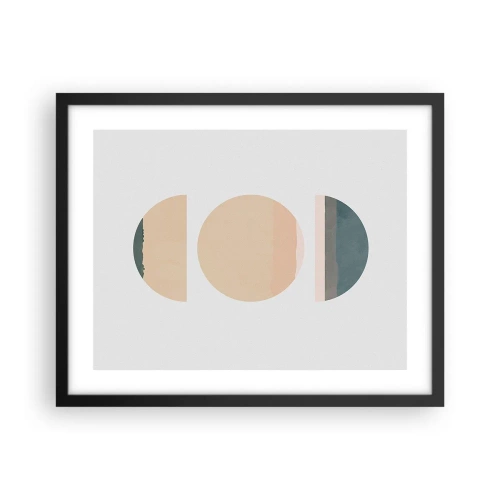 Affiche dans un cadre noir - Poster - Cercles après cercles - 50x40 cm
