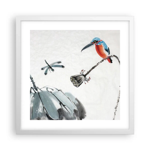 Affiche dans un cadre blanc - Poster - La vie du champ - 40x40 cm