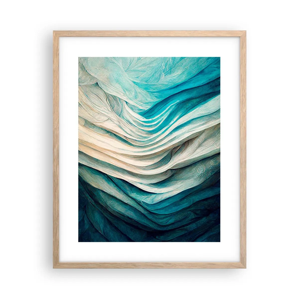 Affiche dans un chêne clair - Poster - Insatiabilité bleue - 40x50 cm