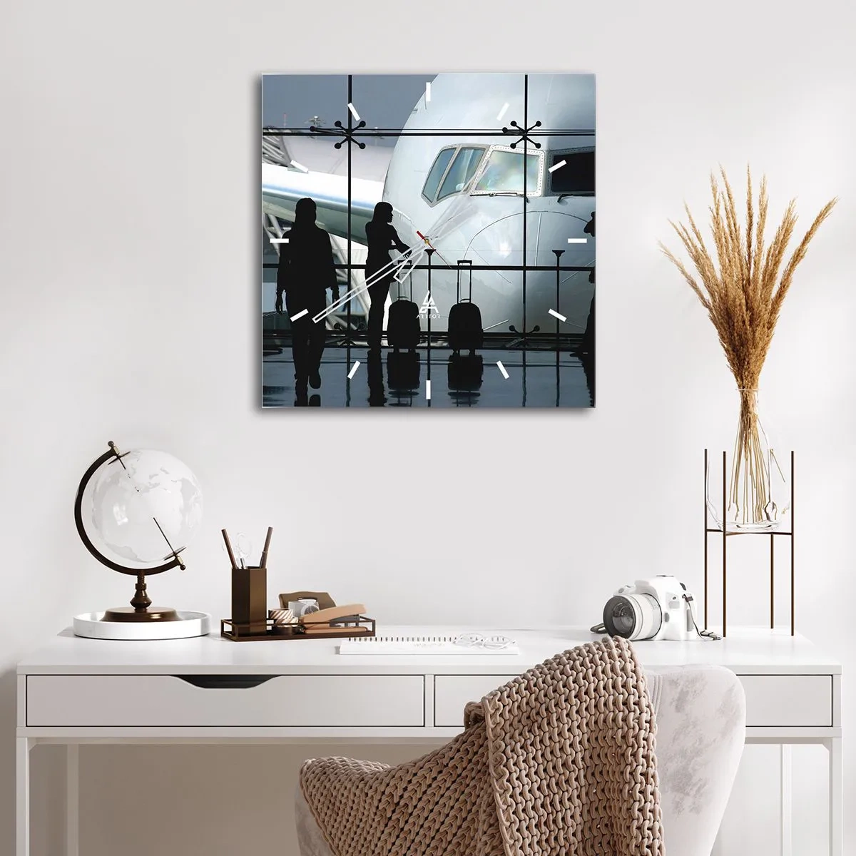 Horloge murale - Pendule murale - Vis-à-vis de l'aéroport - 40x40 cm