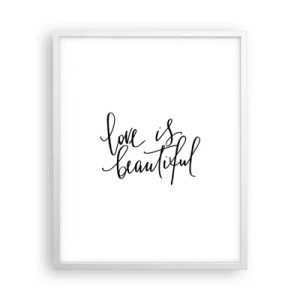 Affiche dans un cadre blanc - Poster - Lire et répéter - 40x50 cm