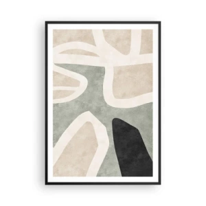 Affiche dans un cadre noir - Poster - Composition pour motif noir - 70x100 cm