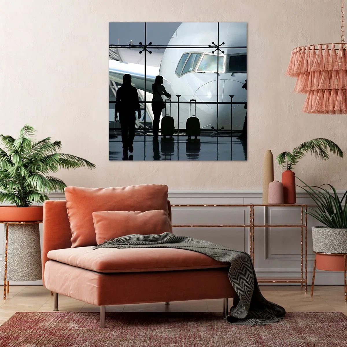 Impression sur toile - Image sur toile - Vis-à-vis de l'aéroport - 30x30 cm
