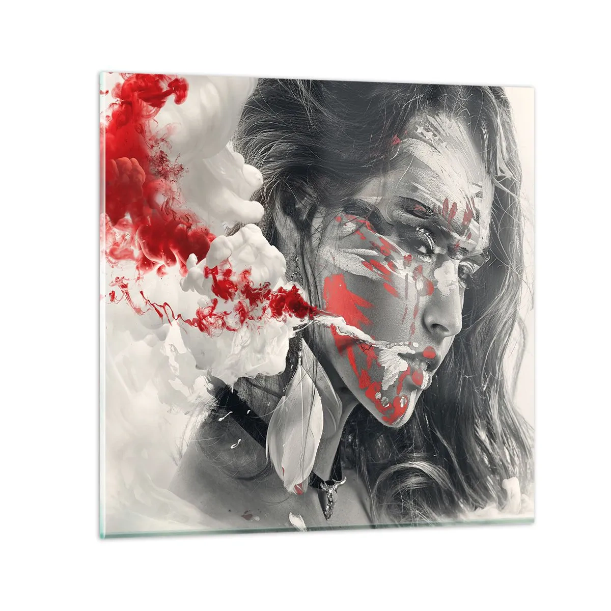 Impression sur verre - Image sur verre - Dans les fumées de l'absurde - 70x70 cm