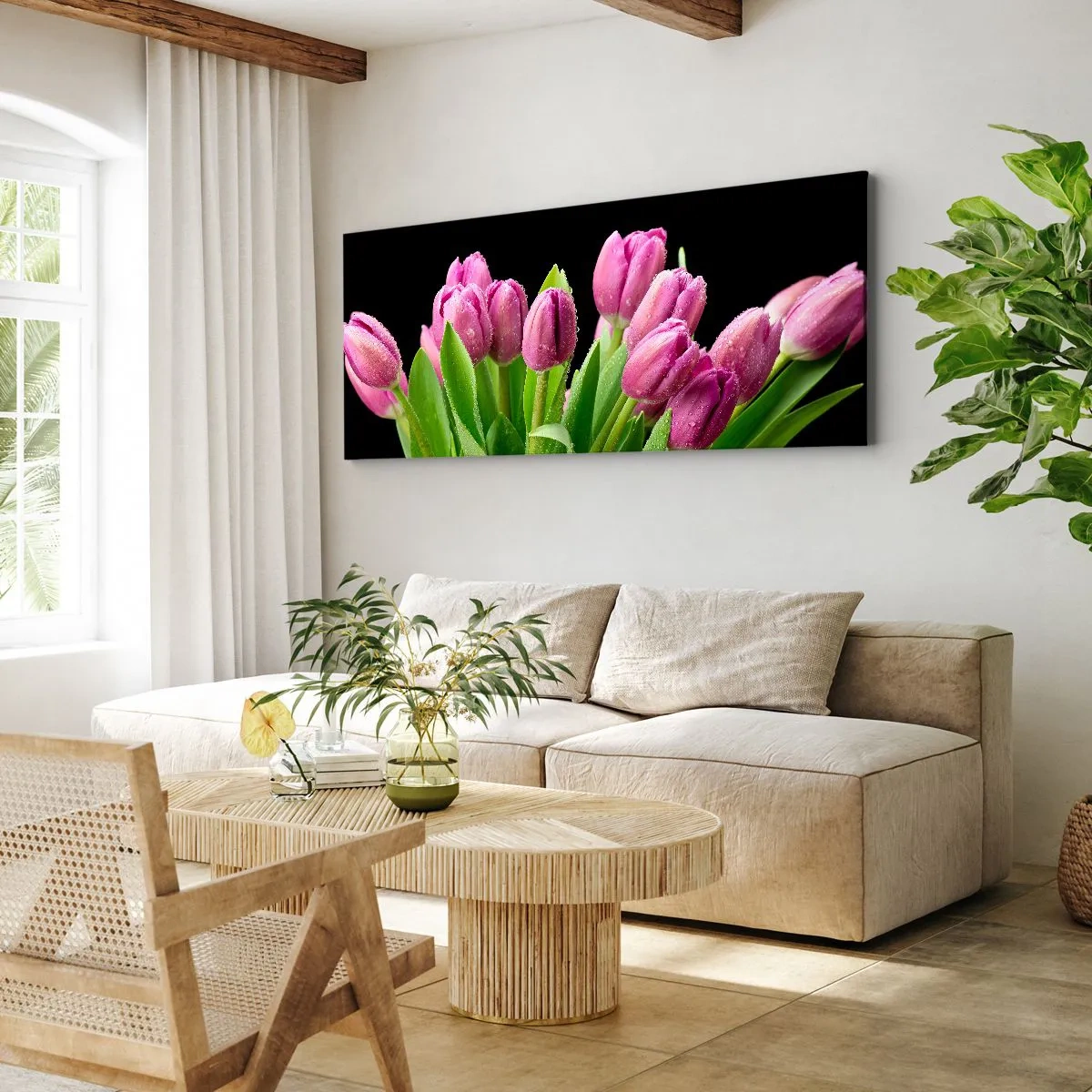 Impression sur toile - Image sur toile - Joie printanière des lilas - 100x40 cm