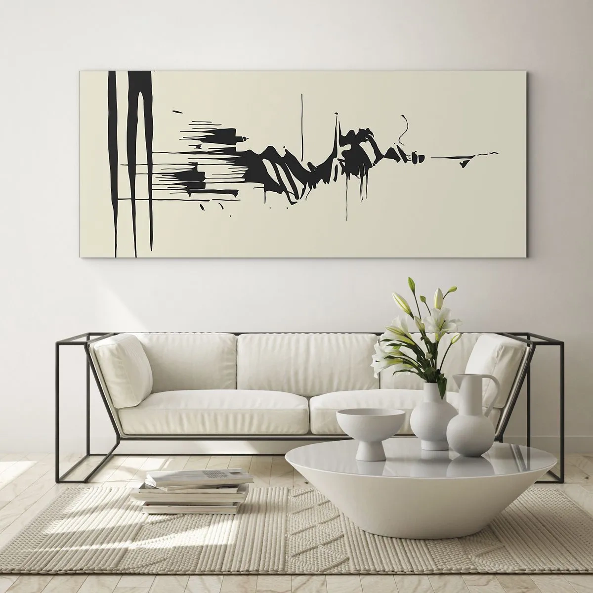 Impression sur verre - Image sur verre - Abstraction hâtive - 100x40 cm
