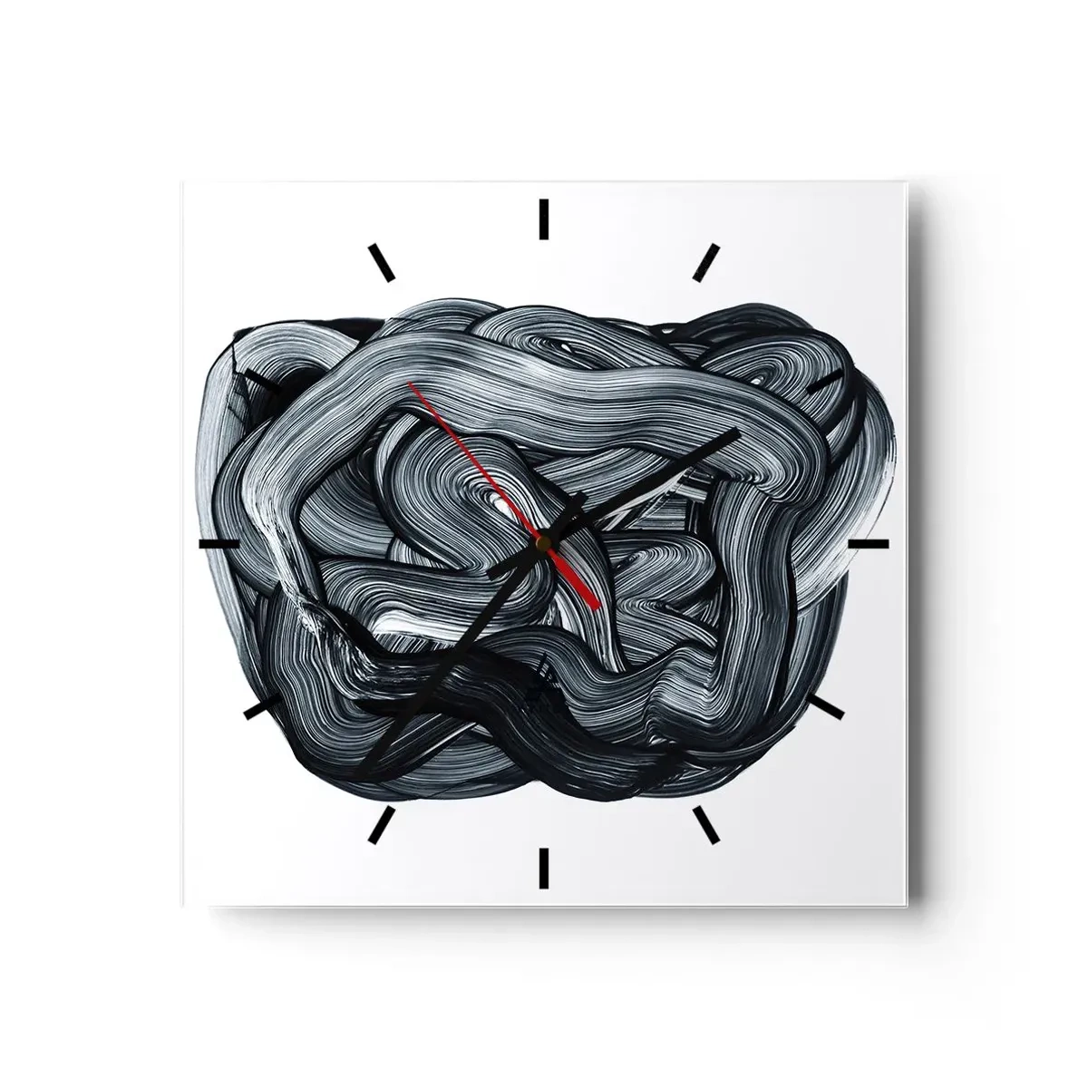 Horloge murale - Pendule murale - Composition abstraite en nuances de gris - 30x30cm - Ce n'est pas si simple - Décoration murale moderne pour le salon et la chambre ARTTOR