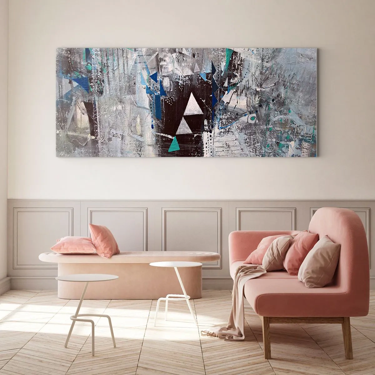 Impression sur verre - Image sur verre - Ordre prioritaire des triangles - 100x40 cm
