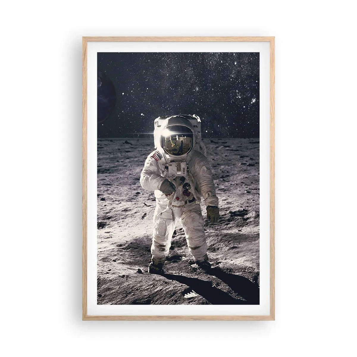 Affiche dans un chêne clair - Poster - Salutations de la lune - 61x91 cm