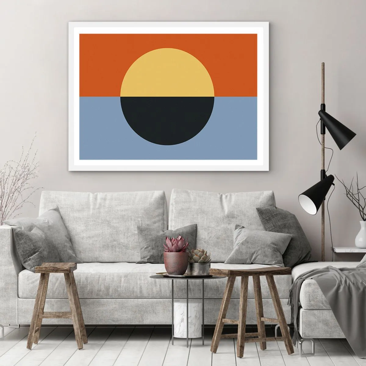 Affiche dans un cadre blanc - Poster - Composition de chaleur et de fraîcheur - 50x40 cm