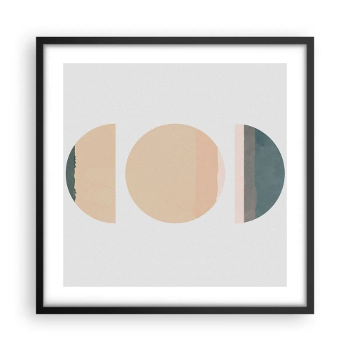 Affiche dans un cadre noir - Poster - Cercles après cercles - 50x50 cm