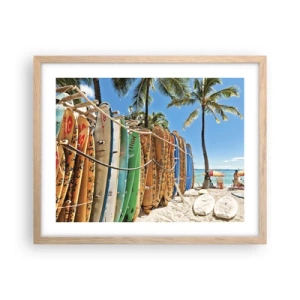 Affiche dans un chêne clair - Poster - Jeux ensoleillés - 50x40 cm