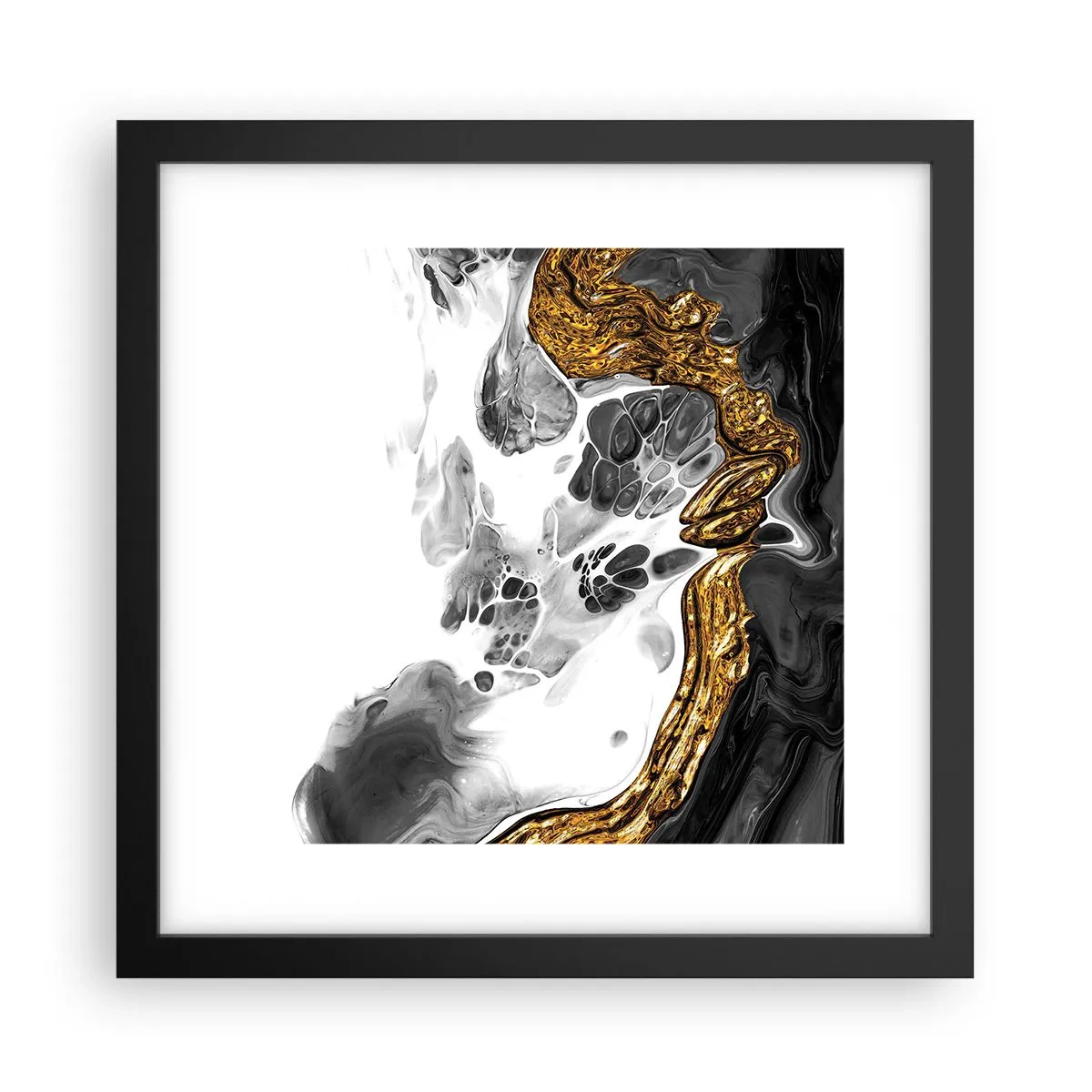 Affiche dans un cadre noir - Poster - Composition organique - 30x30 cm