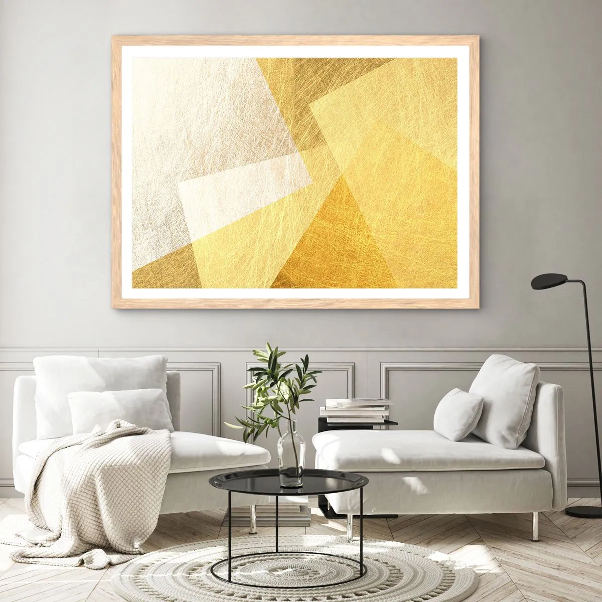 Affiche dans un chêne clair - Poster - Météo géométrique - 100x70 cm