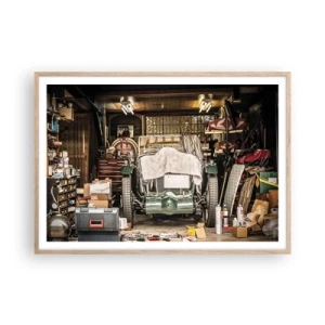 Affiche dans un chêne clair - Poster - Retour vers le passé - 100x70 cm