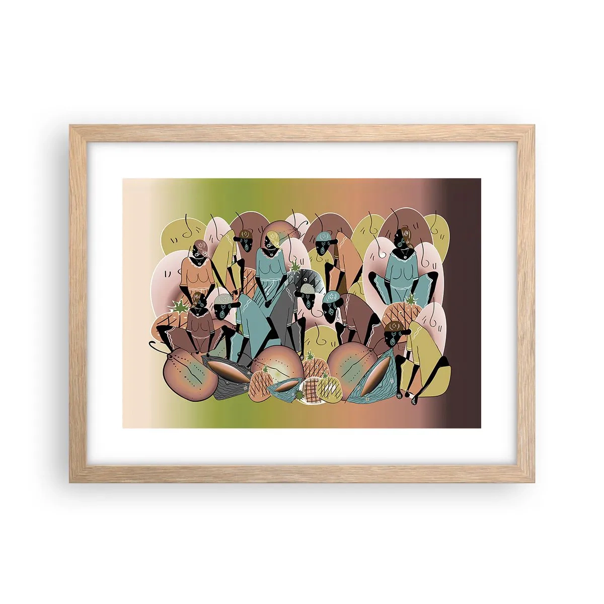 Affiche dans un chêne clair - Poster - De grandes fêtes arrivent - 40x30 cm