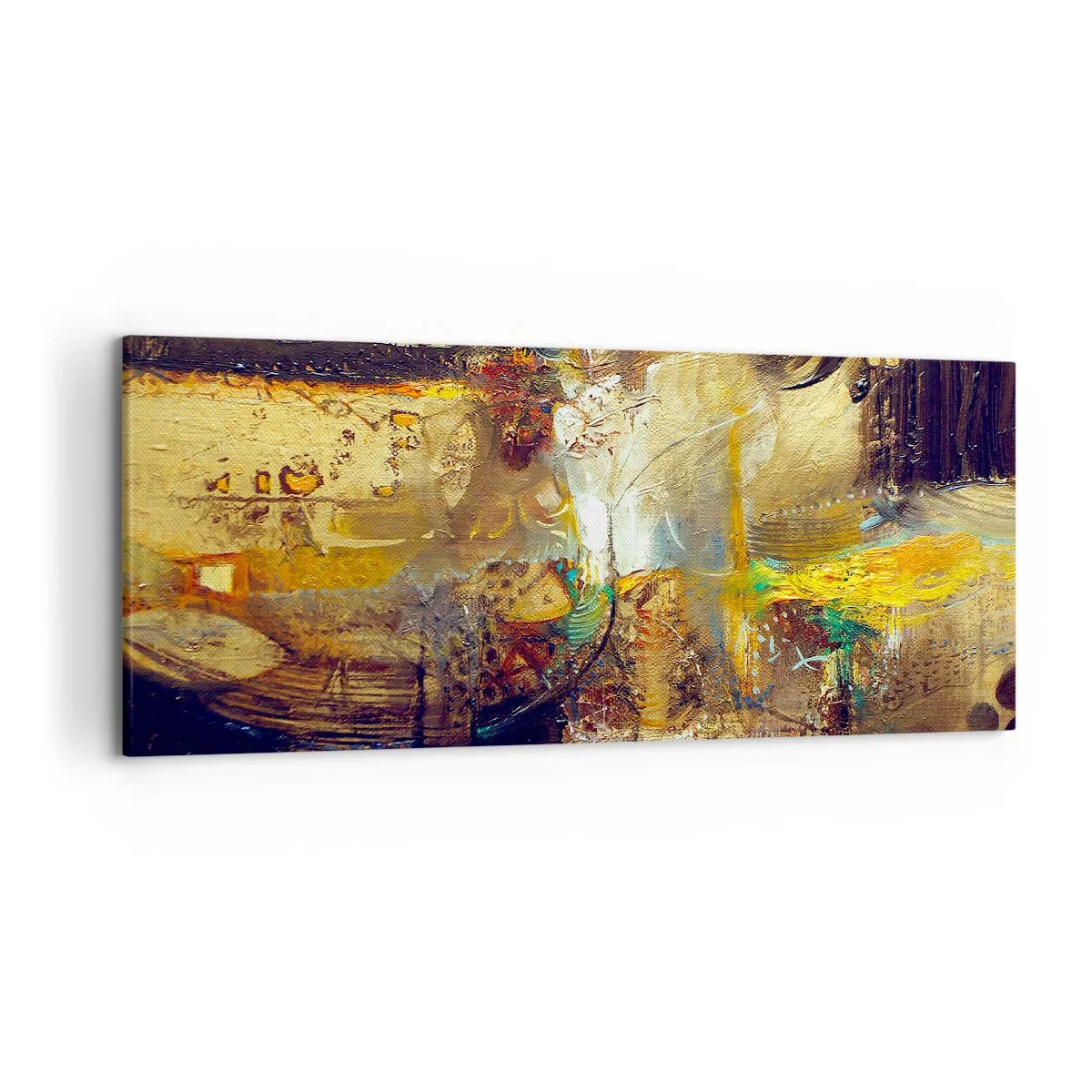 Impression sur toile - Image sur toile - Nature morte abstraite aux couleurs chaudes - 120x50cm - Froid, tiède, chaud - Décoration murale moderne pour le salon et la chambre ARTTOR