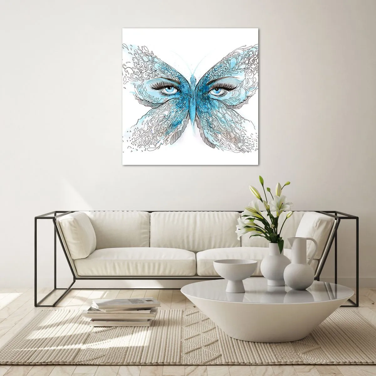 Impression sur verre - Image sur verre - Mésange bleue Eros - 30x30 cm