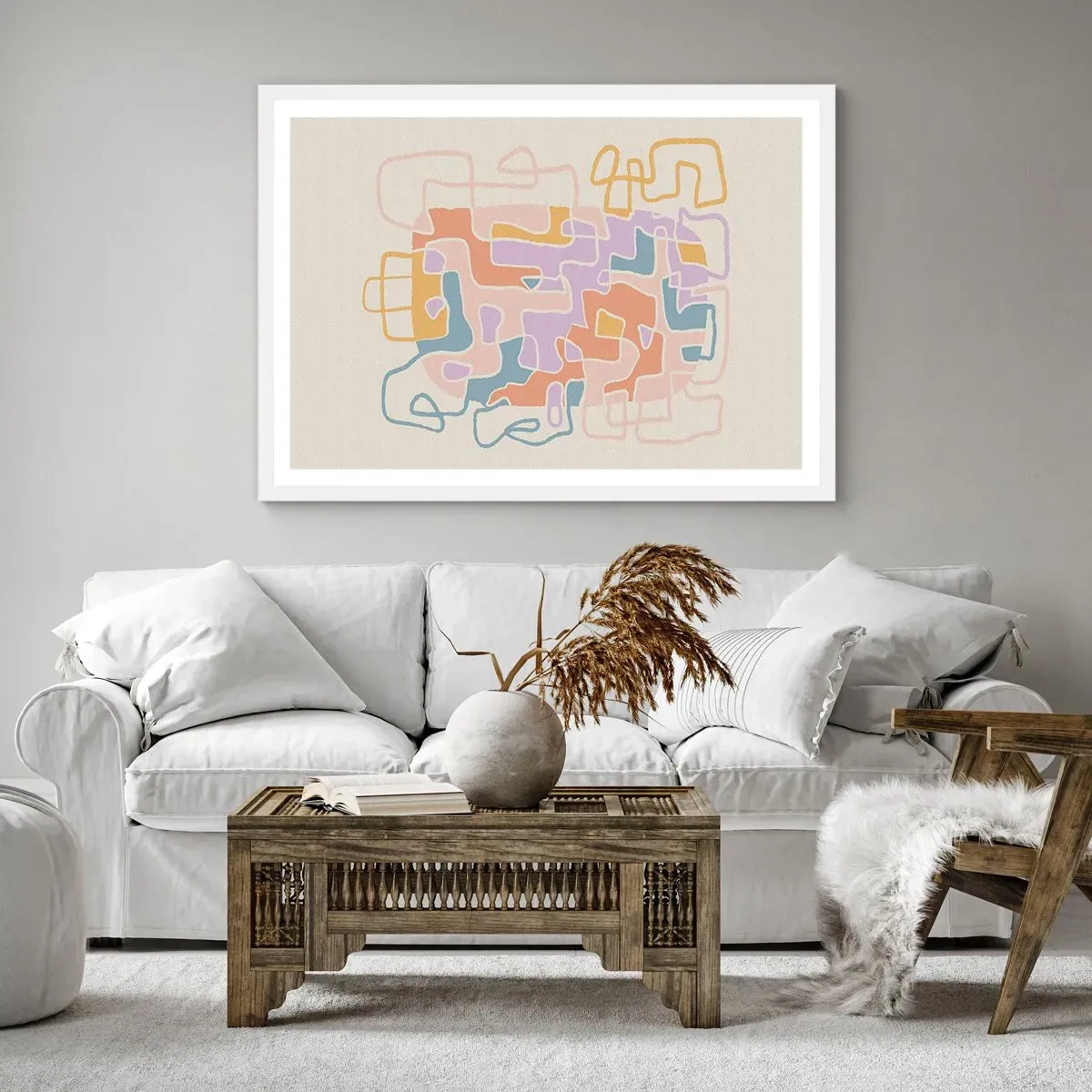 Affiche dans un cadre blanc - Poster - Labyrinthe – une aventure joyeuse - 50x40 cm