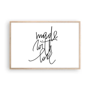 Affiche dans un chêne clair - Poster - La meilleure marque - 91x61 cm