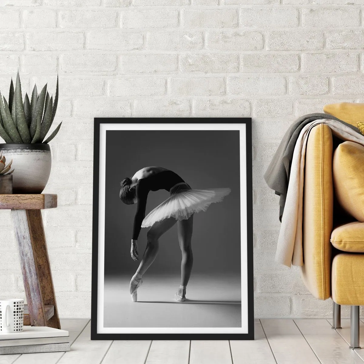 Affiche dans un cadre noir - Poster - Belle ballerine - 30x40 cm