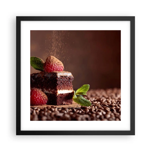 Affiche dans un cadre noir - Poster - La vie est douce - 40x40 cm