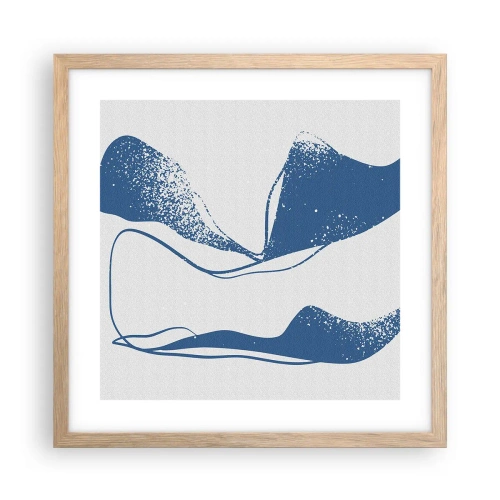 Affiche dans un chêne clair - Poster - Abstraction ailée - 40x40 cm