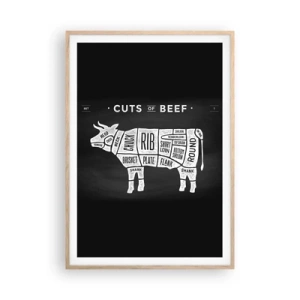 Affiche dans un chêne clair - Poster - L'art de la découpe - 70x100 cm