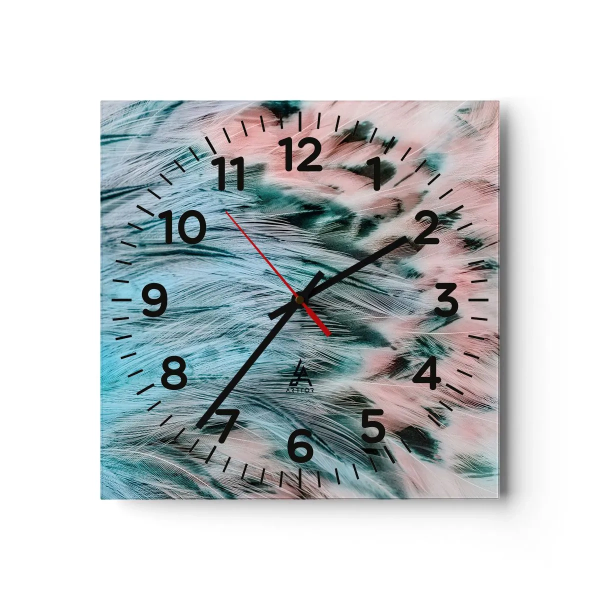 Horloge murale - Pendule murale - Duvet rose saphir - 40x40 cm