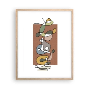 Affiche dans un chêne clair - Poster - Une abstraction qui mérite le sourire - 40x50 cm